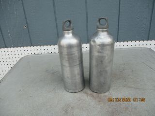 2 Vintage Sigg Switzerland Aluminum Backpacking Stove Fuel Bottles