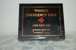 Vintage Johnson & Johnson Wood’s Emergency Case First Aid