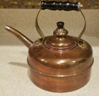 Vintage Simplex Solid Copper Brass Tea Kettle Pot.  Made In England