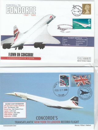 2003 Concorde Last Flight Flown 2006 York London Record Anniversary Covers
