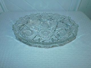 Antique Abp Cut Glass Higgins & Seiter Oval Dish - Signed