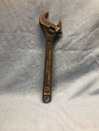 12 " / 300mm Vintage Diamond Made In Usa " Horseshoe " Adjustable Wrench,