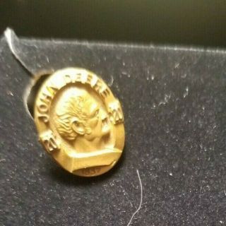 Vintage 10k Solid Gold Top John Deere 20 Year Loyal Service Pin 1837