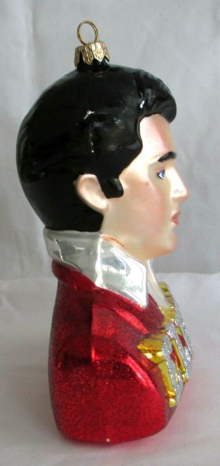 Vintage Polonaise Love Me Tender Elvis Presley Glass Christmas Ornament Box 2