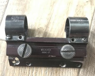 Vintage Weaver 1” Side Mount With Detachable Scope Rings