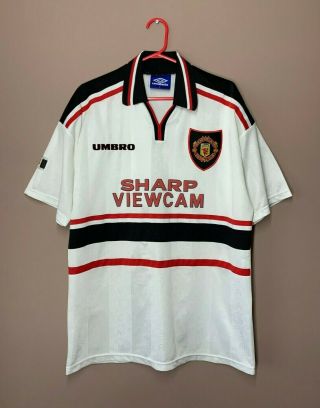 Manchester United 1997 - 1999 Vintage Away Football Shirt Soccer Jersey Size L