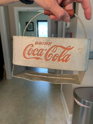 Vintage Coca Cola Coke Aluminum Metal 6 - Pack Bottle Holder Drink Carrier 2