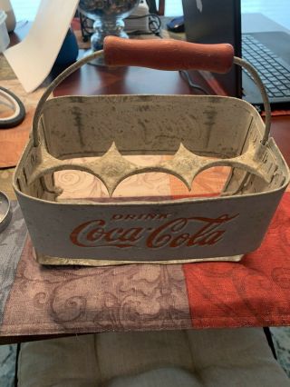 Vintage Coca Cola Coke Aluminum Metal 6 - Pack Bottle Holder Drink Carrier 3