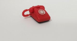 Vintage Tomy Dollhouse Furniture Red Telephone Rare