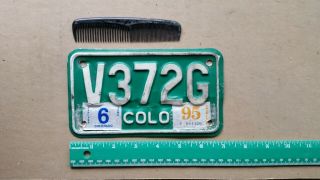 License Plate,  Colorado,  1995,  Motorcycle,  V 372 G