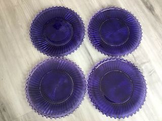 Vintage Candlewick Inspired Purple Glass Dessert Salad Plates