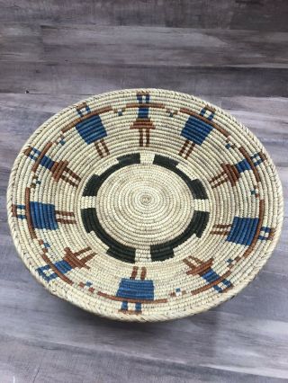 Vintage Native American Indian Man Bowl Basket Woven