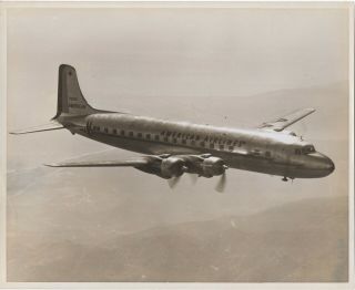 Large Vintage Photo - American Airlines Dc - 6b N90755 In - Flight