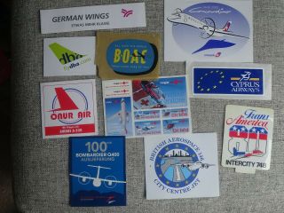 10 X Airline Stickers Including Boac Cyprus Airways Onur Air Hs748 And More