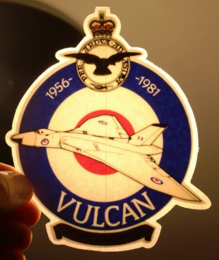 1981 Raf Royal Air Force Avro Vulcan 25th Anniversary Window Sticker