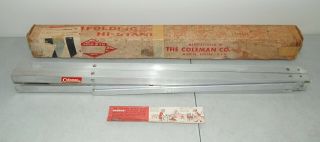Vtg Coleman Aluminum Folding Camp Stove,  Cooler Or Table Hi High Stand " 591b499