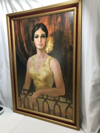 Vintage Mid - Century “Carmen Of The Opera” Barbara Weber Framed Portrait Print 2