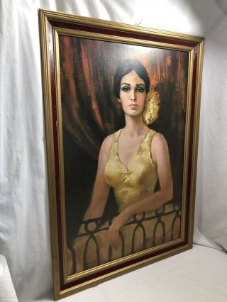 Vintage Mid - Century “Carmen Of The Opera” Barbara Weber Framed Portrait Print 3