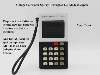 Vintage Sperry Remington 663 Pocket Calculator Made In Japan Very Clean/works