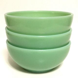 (3) Vintage Fire King Jadeite Bowls - 5”