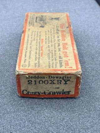 Antique Heddon Empty Lure Box Only For Tough Crazy Crawler 2100xry
