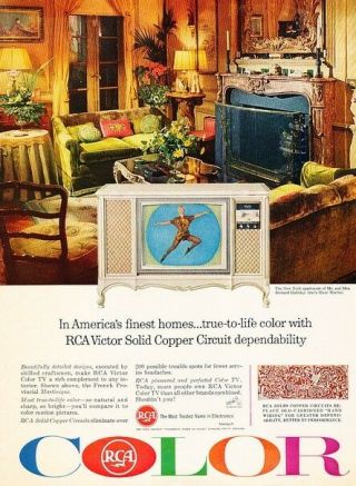 1965 Rca Television Tv Solid Copper Advertisement Print Art Ad J491