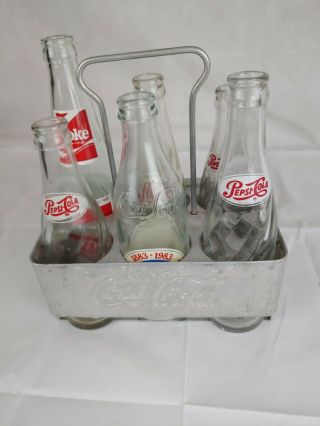 Vintage Coca Cola Coke Aluminum 6 - Pack Bottle Carrier
