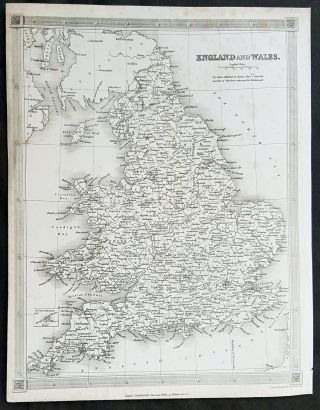 1837 Thomas Kelly Antique Map Of England & Wales