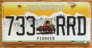 Colorado Specialty License Plate Number Tag Pioneer - $2.  99 Start
