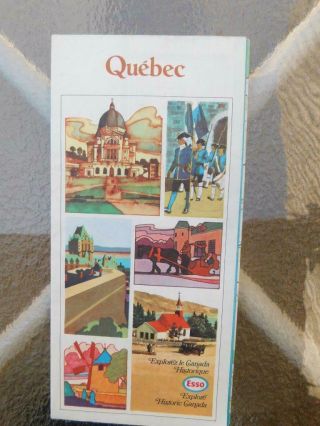 Quebec Explore Historic Canada Road Map Esso Gas Service Station Advertise 1970