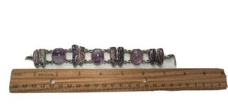 Vintage Sterling 925 Starborn Creations Cabachon Amethyst Pearl Bracelet.  $450