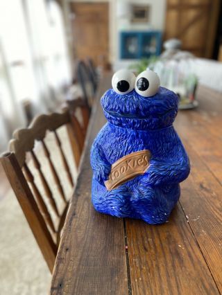 Vintage 1970s Handpainted Sesame Street Cookie Monster Muppets Cookie Jar 1970