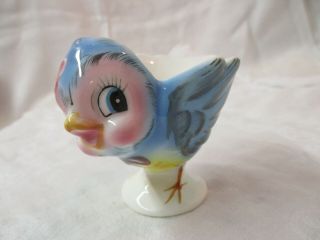 Vintage Lefton Hand Painted Egg Cup Blue Bird 286 (1)