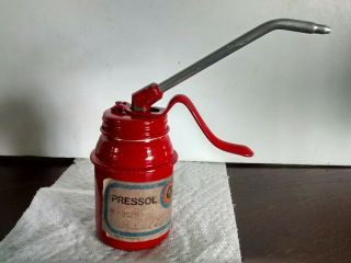 Vintage Pressol Hand Pump Oil Can 4 Oz.  West German Made Parts Assembled In Usa