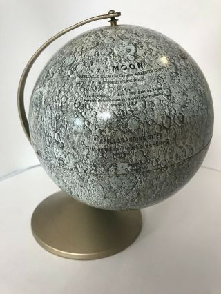 Vintage 1967 Tin - Replogle - 6 " Globe The Moon Robert Johnson Adler Planetarium