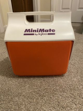 Vintage Minimate Igloo Retro Orange & Purple Push Button Cooler