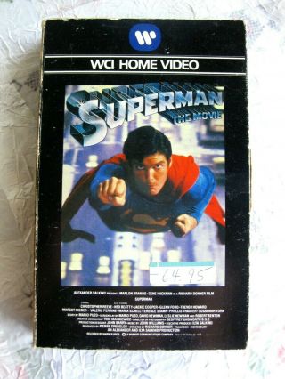 Superman,  The Movie (vhs 1978) First Edition Release,  Big Box,  Christopher Reeve
