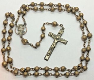 † Collectible Military Early 1900s Antique Brass Beads Rosary †