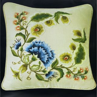 Renaissance Floral Vtg Crewel Embroidery Pillow Kit Wool Yarns Jacobean
