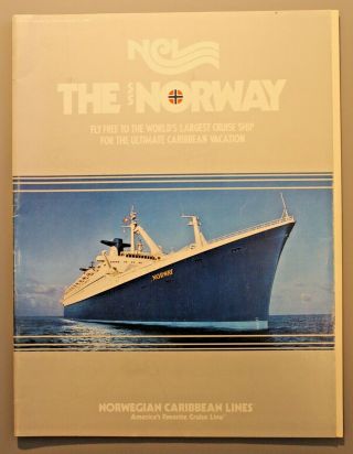 Ss Norway 1985 Cruise Ship Brochure,  Norwegian Caribbean Lines