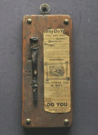 Antique Vtg Putnam Nail Co Neponset Boston Ma Store Nail Advertisement Sign