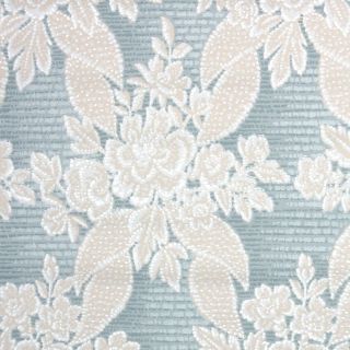 1940s Floral Vintage Wallpaper Beige Gray And White Flowers And Leaves On Blue