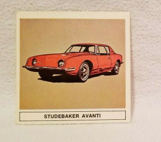 Vintage 1967 B - A Gallery Of Great Cars Studebaker Avanti Collector Card
