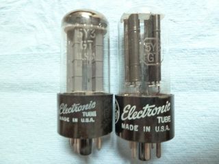 Vintage GE pair 5Y3GT Rectifier Tubes Hickok Fender Champ Princeton Amps 2