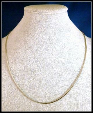 Vtg Sterling Silver 20 " 1mm Square Snake Chain Necklace.  925 Made In Italy