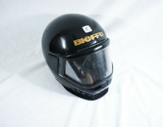 Vintage Bieffe Motorcycle Helmet Black Size Large 60 Gr 1280 Made In Italy