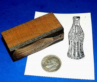 Vintage " Coca - Cola " Bottle Wood & Copper Letterpress Printers Block