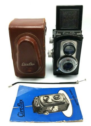 Ciro - Flex Model D Tlr Vintage Camera Wollensak Alphax 85mm F/3.  5 Lens &case 1952