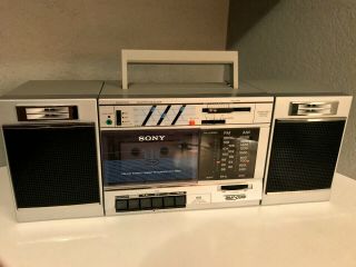 Vintage Sony Cfs - 3000 Transound Stereo Fm/am Cassette Recorder Boombox -