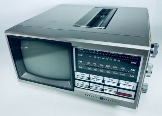 Vintage General Electric Ge Portable Tv Am/fm Radio Combo Model 7 - 7150a -